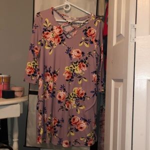 Purple floral dress